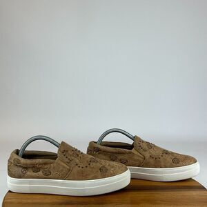 Womens Roper Brown‎ Faux Leather Slip On Studded Shoes Sneakers Size 10 M GUC